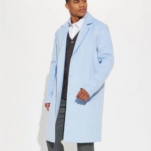 Structured Long Coat - Light Blue